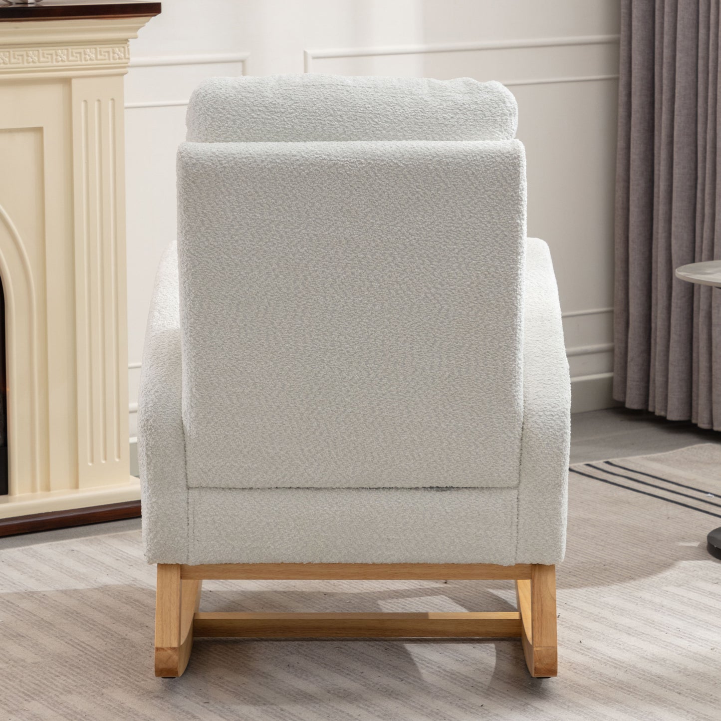 Accent Rocking Chair with Footrest High Back Rubber Wood Rocking Legs Bedroom Living Space 26.77D X 38.36W X 39.76H Inch Giga GNJ Home Home & Garden Walmart Giga https://www.cyberehub.com