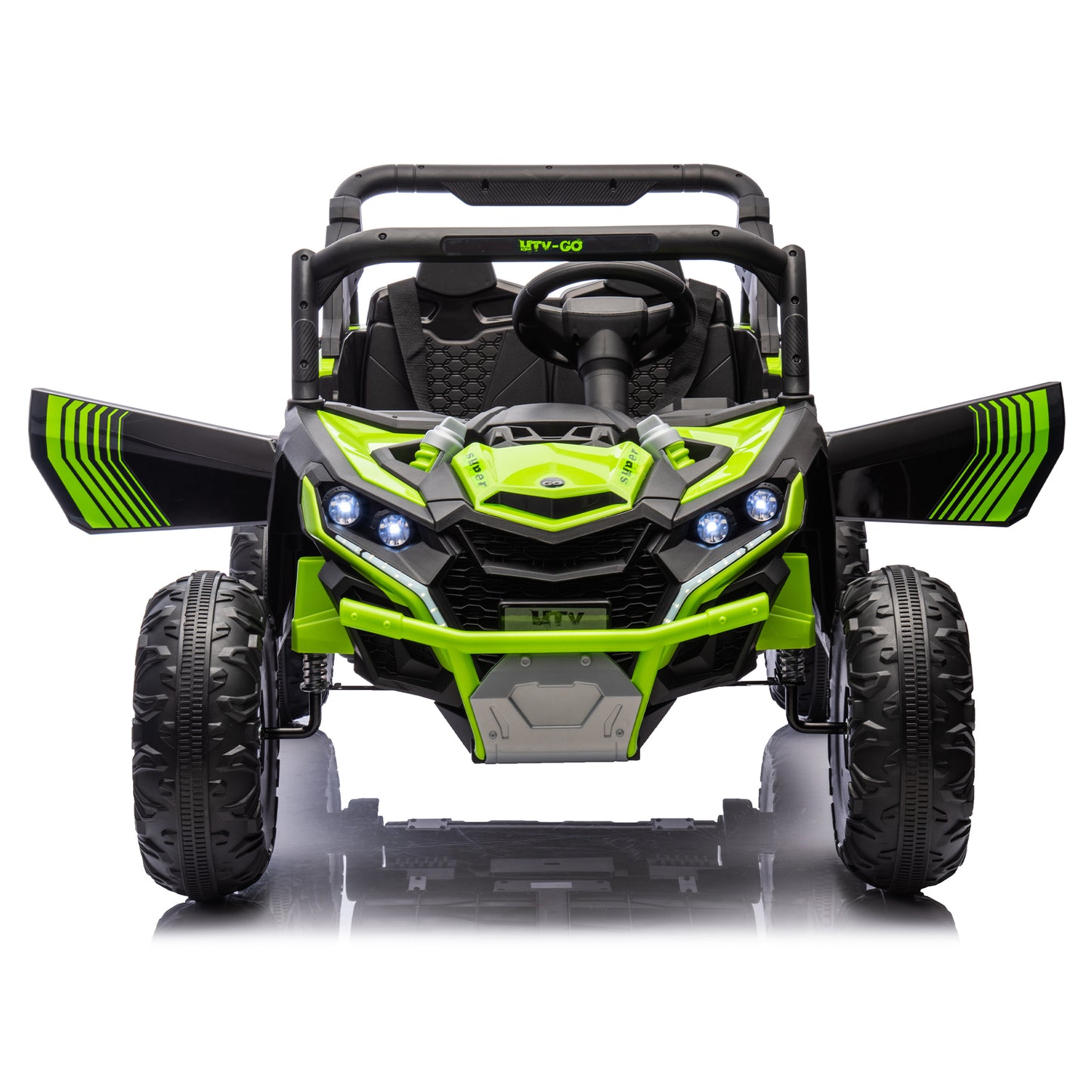 24V Two-Seater Kids Ride On UTV W/Parents Remote Control,Four-Wheel Suspension,Slow Start,Large wheel design,Anti-collision bar,Storage space,Music,USB,Bluetooth,Volume control,LED lights for Kids 3+. Giga Kids Toys Giga https://www.cyberehub.com