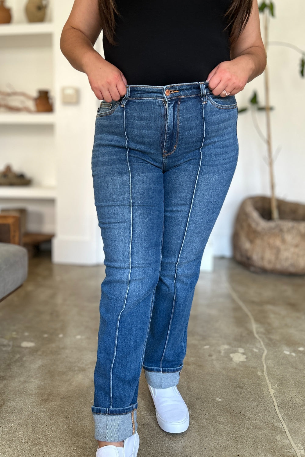 Judy Blue Full Size High Waist Front Seam Detail Straight Jeans Bottoms Bottoms Clothing Judy Blue Ship from USA Women Trendsi https://www.cyberehub.com