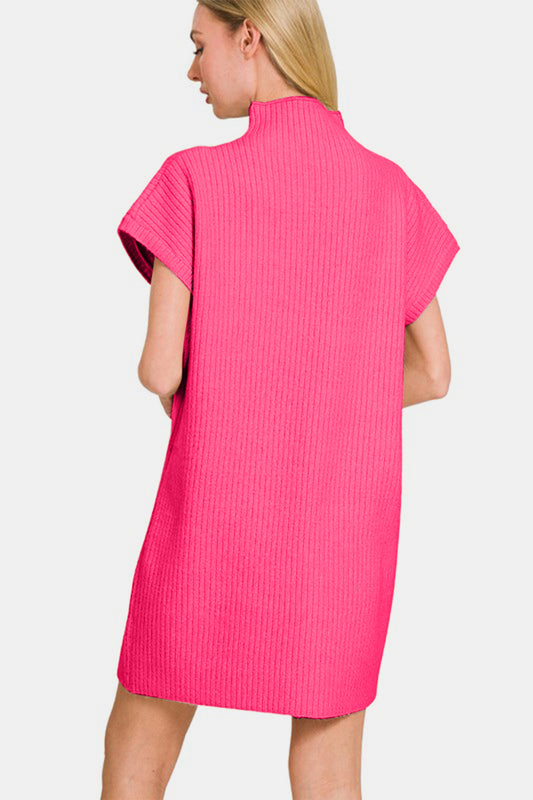 Zenana Short Sleeve Sweater Mini Dress Apparel Apparel Ship from USA TikTok Trendsi Zenana Trendsi https://www.cyberehub.com