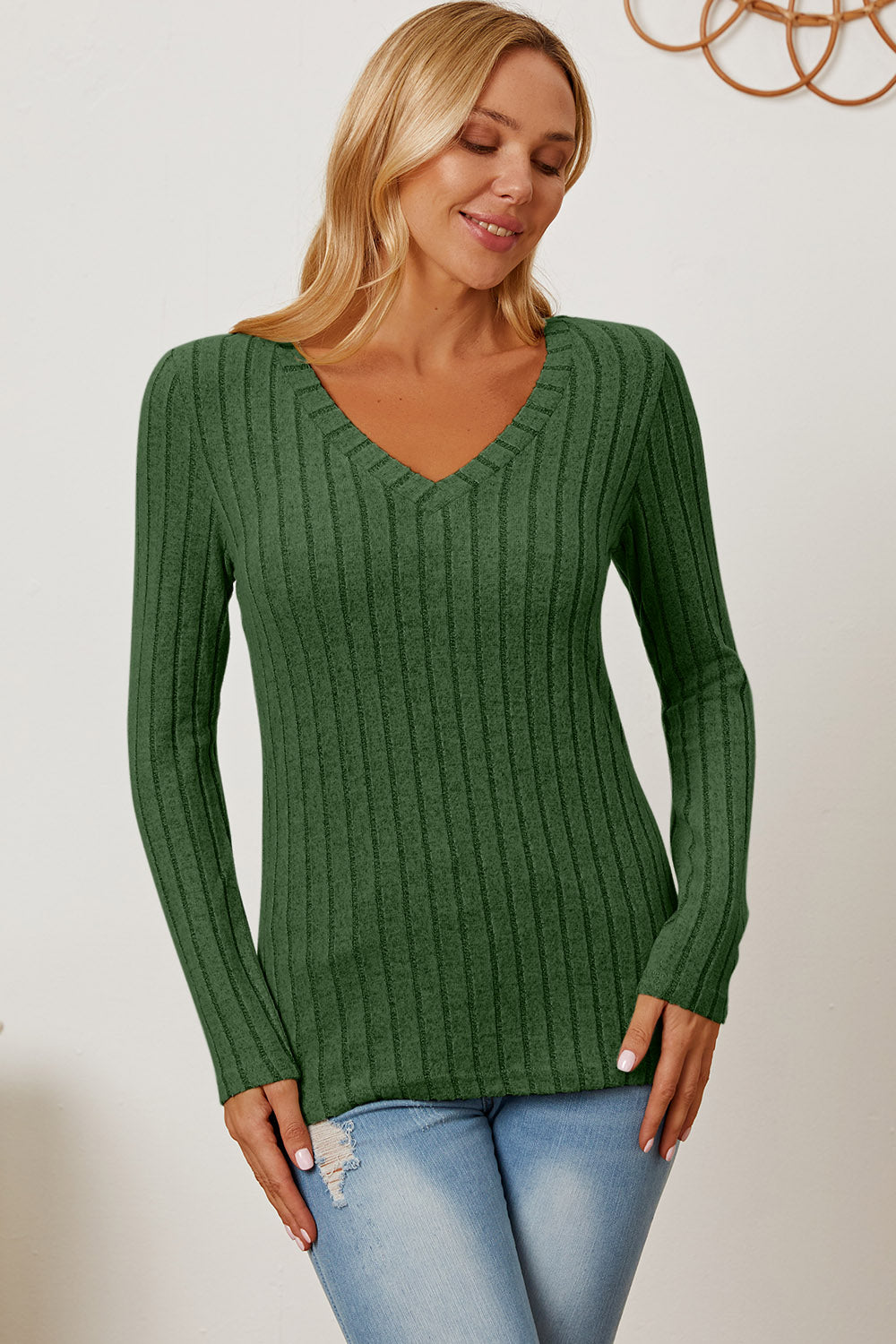 Basic Bae Full Size Ribbed V-Neck Long Sleeve T-Shirt Apparel/Tops Basic Bae Ship from USA TikTok Tops Trendsi USPS Walmart Walmart Apparel Trendsi https://www.cyberehub.com