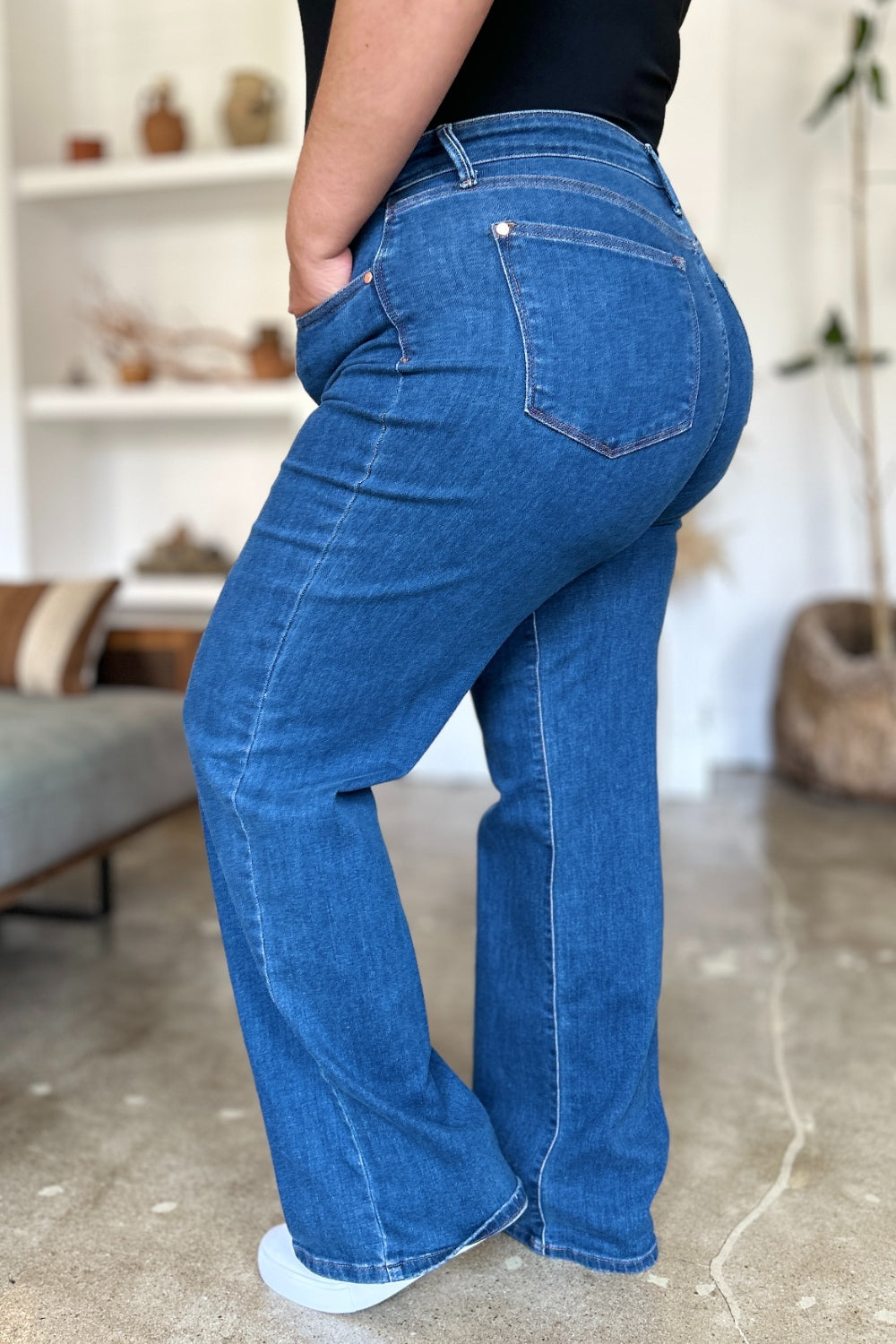 Judy Blue Full Size High Rise Straight Jeans Bottoms Bottoms Clothing Judy Blue Pants Ship from USA Women Trendsi https://www.cyberehub.com