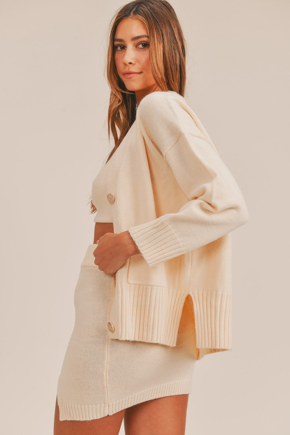 MABLE 3 Pieces Sweater Set with Crop Cami, Mini Skirt, Cardigan Shirt Apparel Clothing Tops MABLE Ship from USA Shirts USA Women Trendsi https://www.cyberehub.com