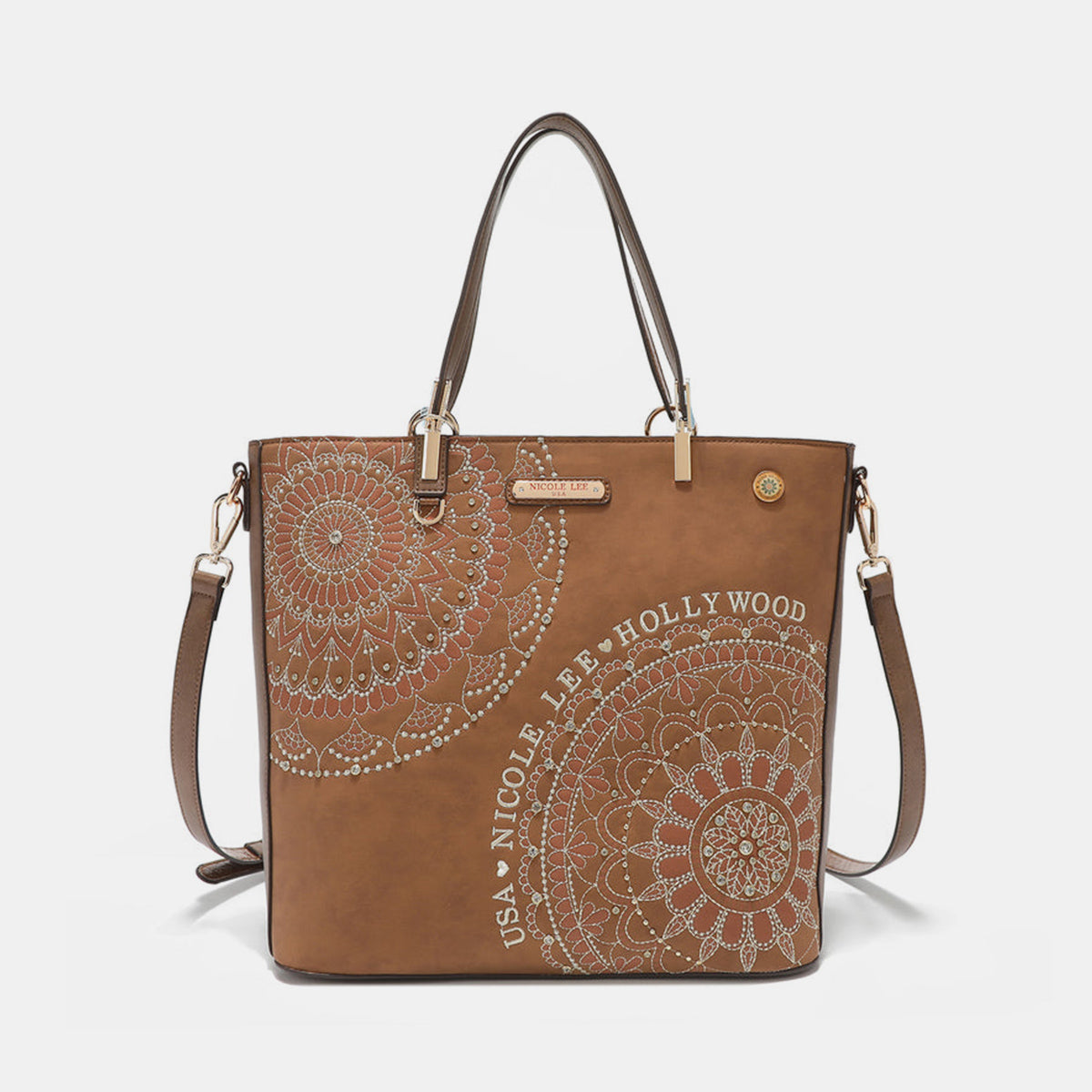 Nicole Lee USA Metallic Stitching Embroidery Inlaid Rhinestone Tote Bag Nicole Lee USA Ship from USA TikTok USA Trendsi https://www.cyberehub.com