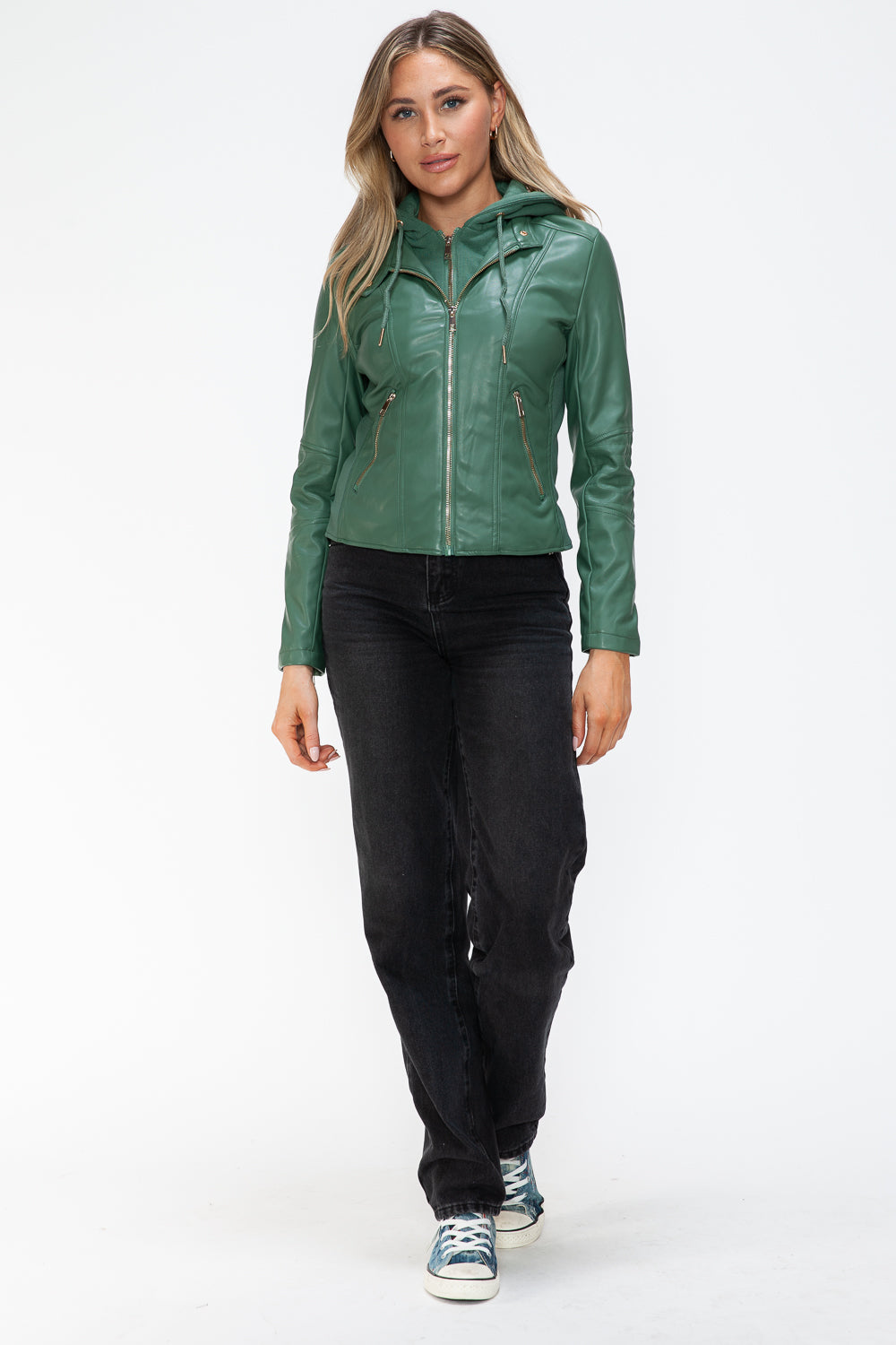 Snobbish Faux Leather Zip Up Drawstring Hooded Jacket Tops/Jackets/Sweaters Clothing Tops Ship from USA Snobbish TikTok Trendsi USPS Walmart Trendsi https://www.cyberehub.com