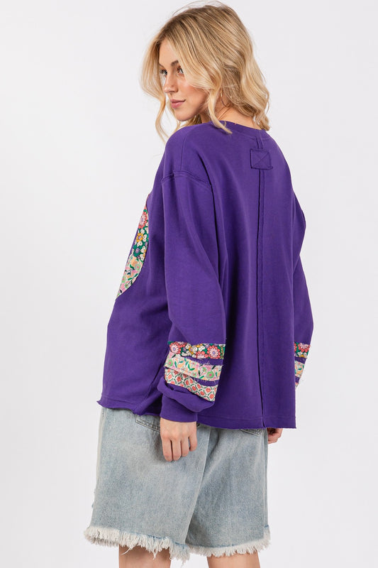 SAGE+FIG Peace Applique Patch Long Sleeve Top Apparel/Tops SAGE+FIG Ship from USA TikTok Tops Trendsi USPS Walmart Walmart Apparel Trendsi https://www.cyberehub.com