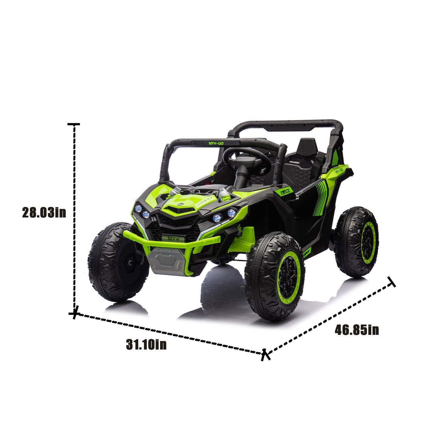 24V Two-Seater Kids Ride On UTV W/Parents Remote Control,Four-Wheel Suspension,Slow Start,Large wheel design,Anti-collision bar,Storage space,Music,USB,Bluetooth,Volume control,LED lights for Kids 3+. Giga Kids Toys Giga https://www.cyberehub.com