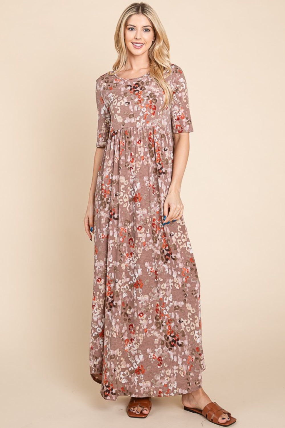 BOMBOM Printed Shirred Maxi Dress Apparel/Dress BOMBOM Dress Memorial Day Sale Ship from USA TikTok Trendsi USPS Walmart Walmart Apparel Trendsi https://www.cyberehub.com