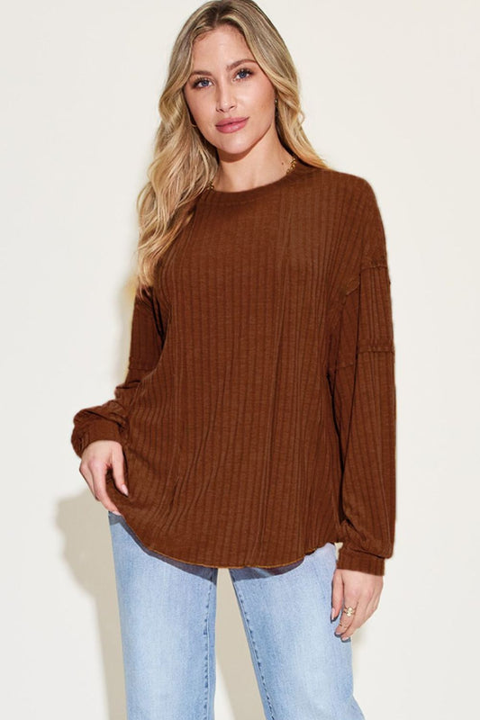 Basic Bae Full Size Ribbed Round Neck Long Sleeve T-Shirt Apparel/Tops Basic Bae Ship from USA TikTok Tops Trendsi USPS Walmart Walmart Apparel Trendsi https://www.cyberehub.com