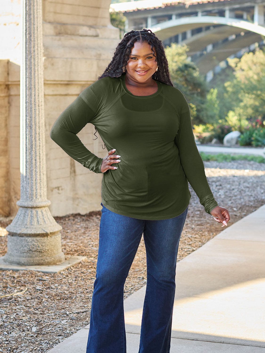 Basic Bae Full Size Round Neck Long Sleeve T-Shirt Apparel/Tops Basic Bae Ship from USA TikTok Tops Trendsi USPS Walmart Walmart Apparel Trendsi https://www.cyberehub.com