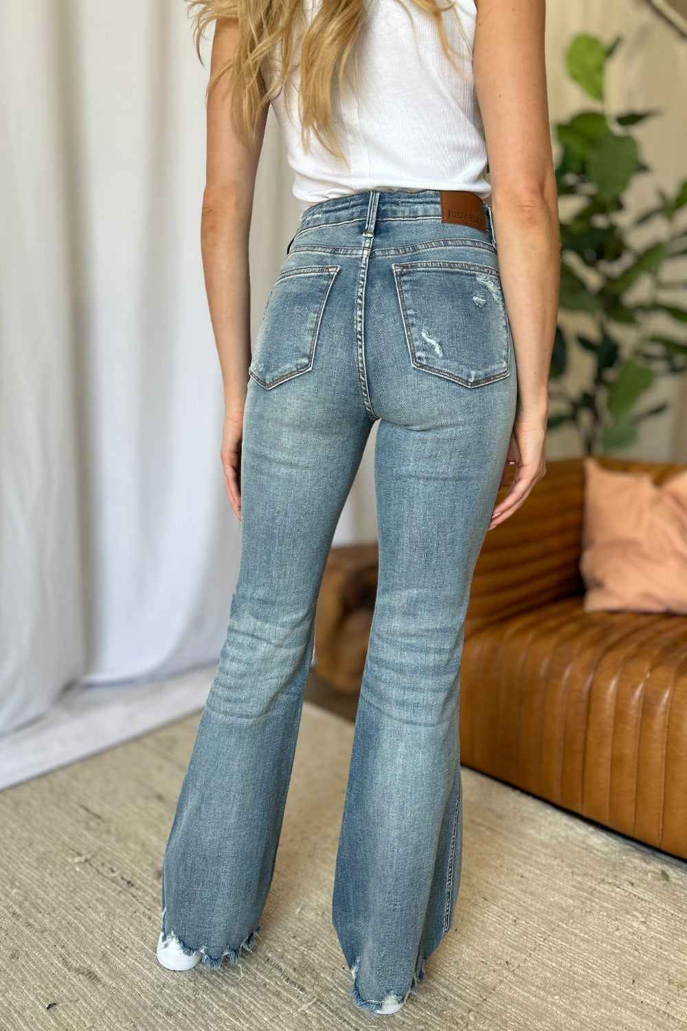 Judy Blue Full Size Medium Rise Tummy Control Destroy Flare Bottoms Bottoms Clothing Judy Blue Ship from USA Women Trendsi https://www.cyberehub.com