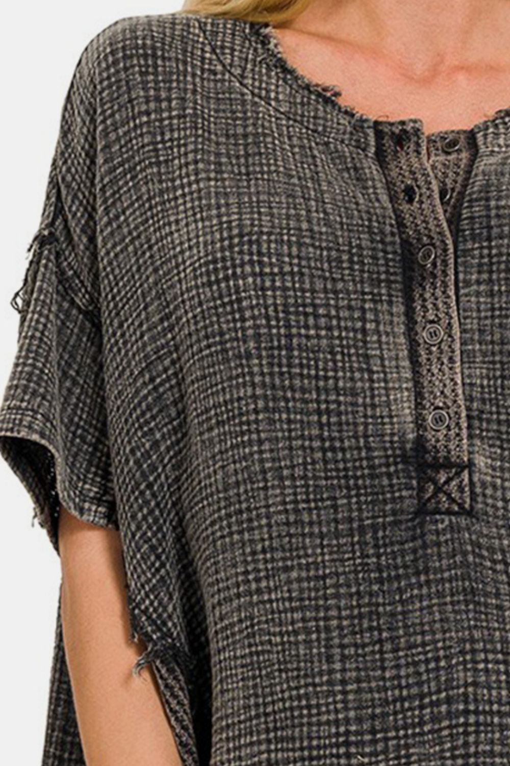 Zenana Washed Texture Half Button T-Shirt Apparel/Tops Memorial Day Sale Ship from USA TikTok Tops Trendsi USPS Walmart Walmart Apparel Zenana Trendsi https://www.cyberehub.com