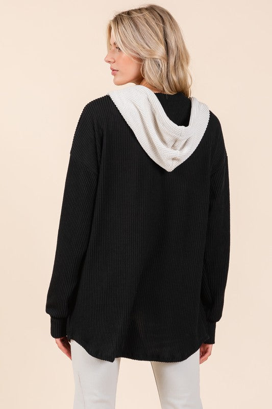 BOMBOM Textured Button Down Drawstring Hooded Shacket Apparel Apparel BOMBOM Ship from USA TikTok Trendsi Trendsi https://www.cyberehub.com