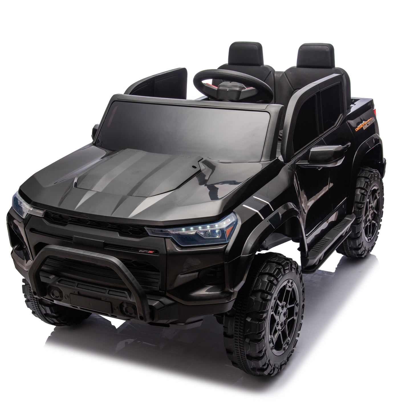 24V10A Two-seater Kids Ride On Electric Pickup, kids ride on toy W/parents remote control,4WD 800W motors,Two Safety belts,High Gate Safety Design,USB,Bluetooth, Speed 2.49-3.73MPH for kids aged 3+. Giga Kids Toys Giga https://www.cyberehub.com