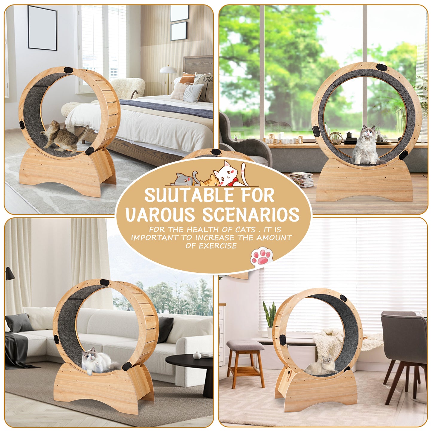 Cat Exercise Wheel – Running, Spinning, and Scratching Fun, Cat Treadmill with Carpeted Runway, Kitty Cat Sport Toy, Great for Physical Activity and Reducing Boredom Giga GNJ Home Home & Garden Giga https://www.cyberehub.com