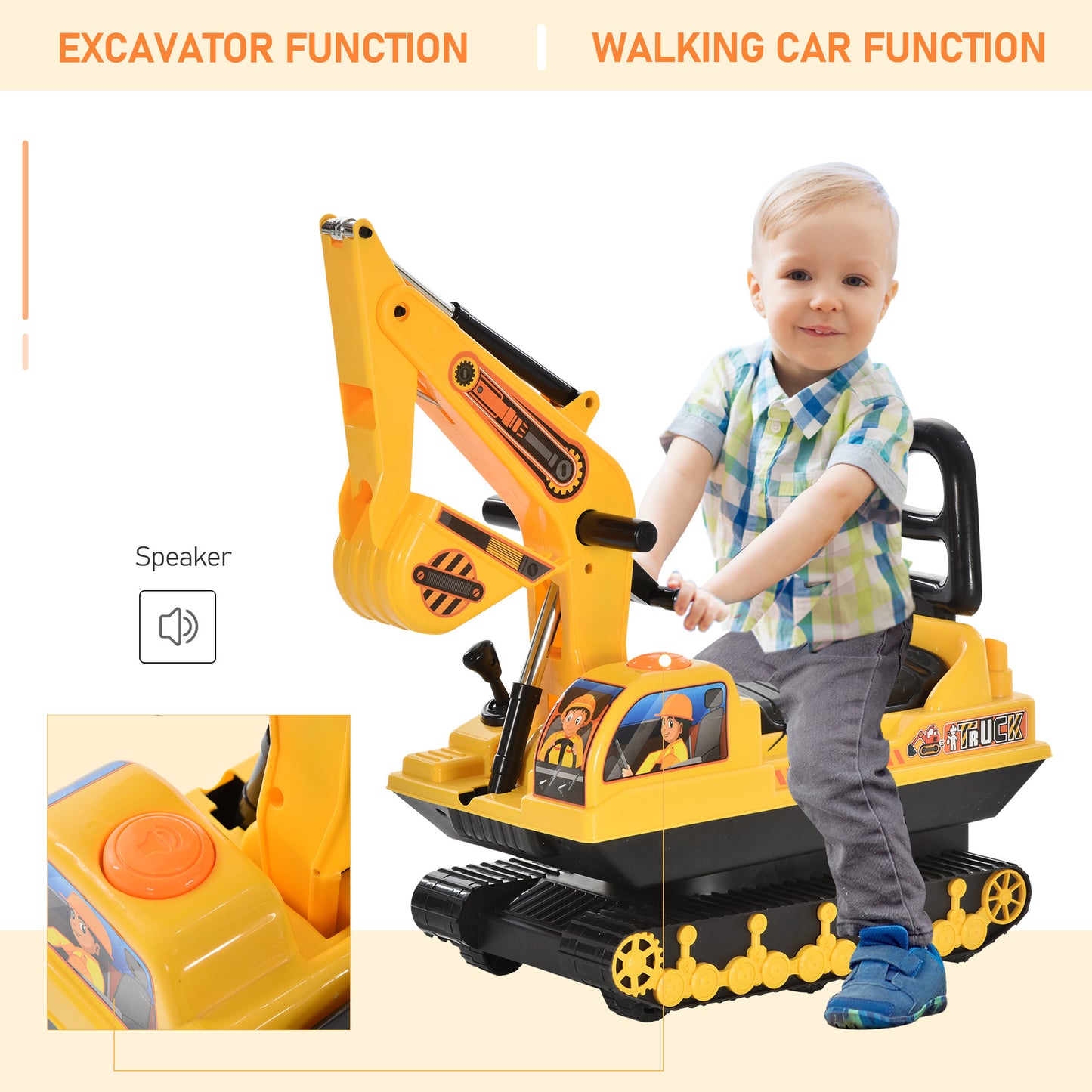 NO POWER Ride On Excavator Toy Tractors Digger Movable Scooter Walker Pretend Play Toddler Construction Truck Basket Storage For Boys Girls 3 Years Old Yellow Black Car Giga GNJ Toys Walmart Giga https://www.cyberehub.com