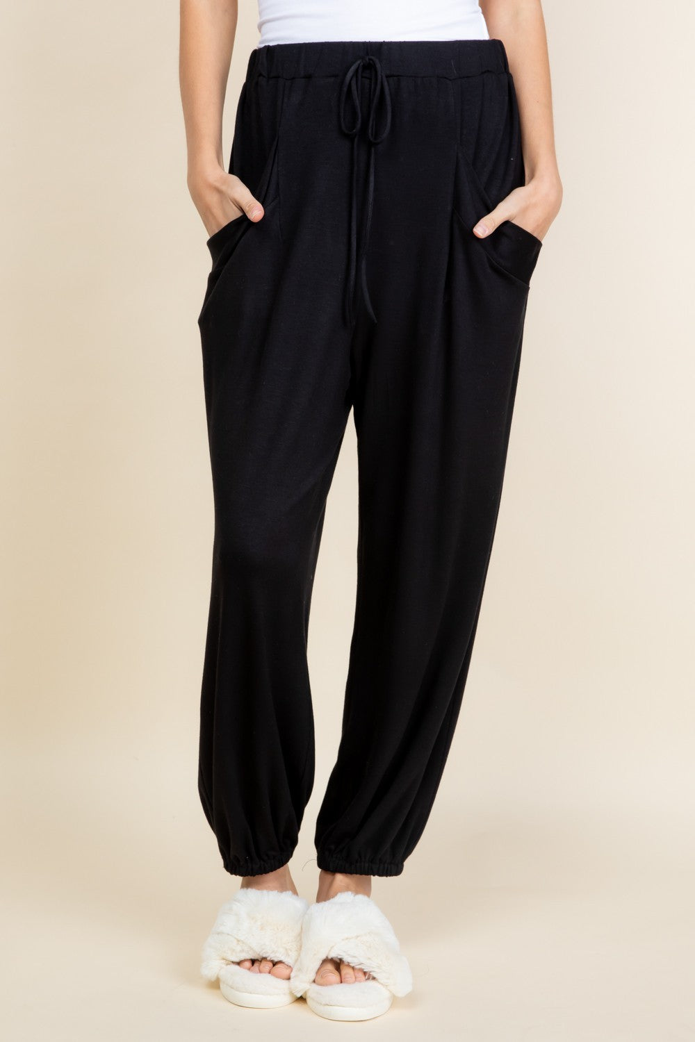 Super Lady Full Size Drawstring Elastic Waist Joggers with Pockets Black Tops/Jackets/Sweaters Clothing Tops Ship from USA Super Lady TikTok Trendsi USPS Walmart Trendsi https://www.cyberehub.com