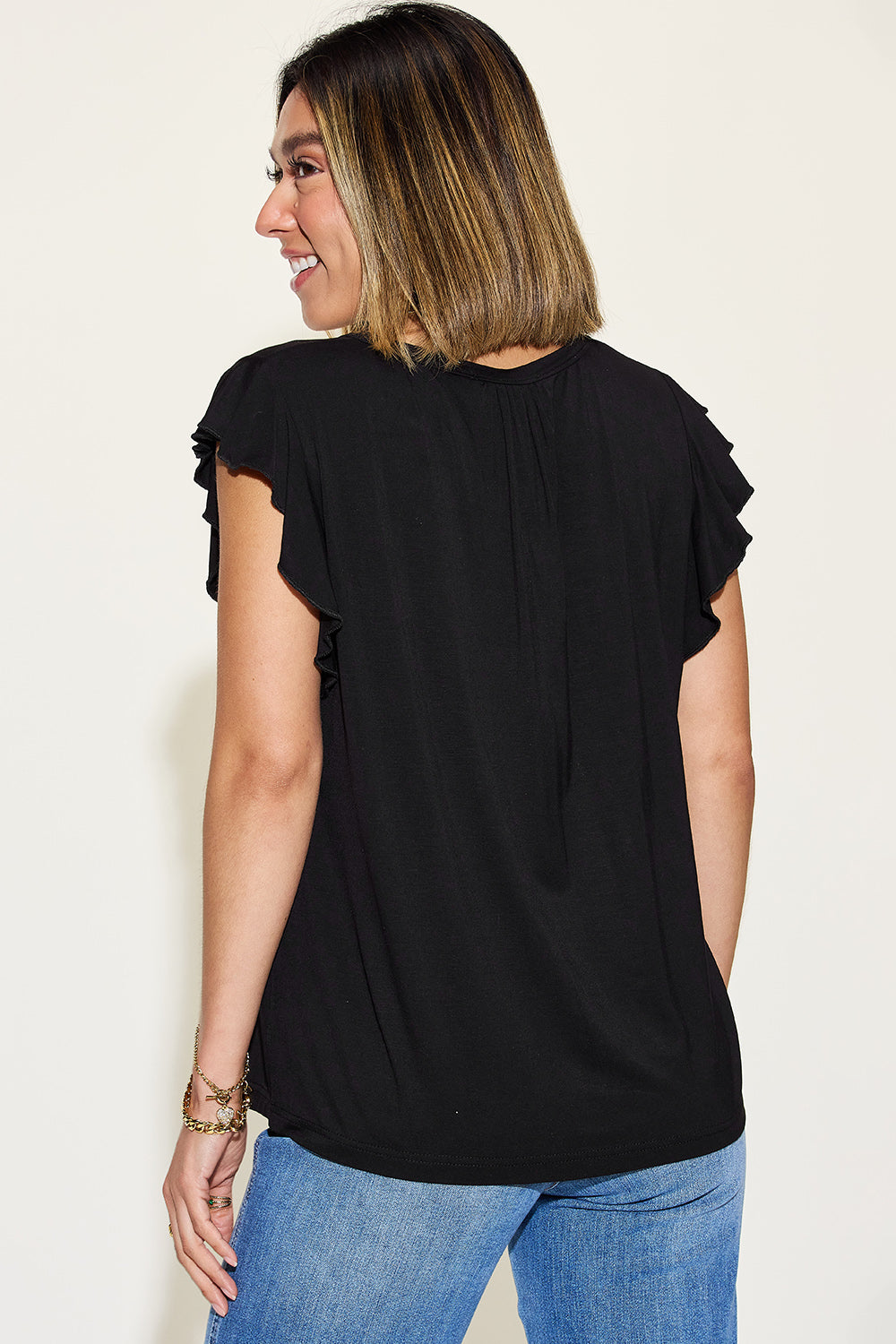 Basic Bae Full Size Bamboo Notched Ruffled Short Sleeve T-Shirt Apparel/Tops Basic Bae Ship from USA TikTok Tops Trendsi USPS Walmart Walmart Apparel Trendsi https://www.cyberehub.com
