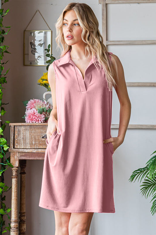 Heimish Full Size Ribbed Johnny Collar Sleeveless Dress Apparel/Dress Dress Heimish Memorial Day Sale Ship from USA TikTok Trendsi USPS Walmart Walmart Apparel Trendsi https://www.cyberehub.com