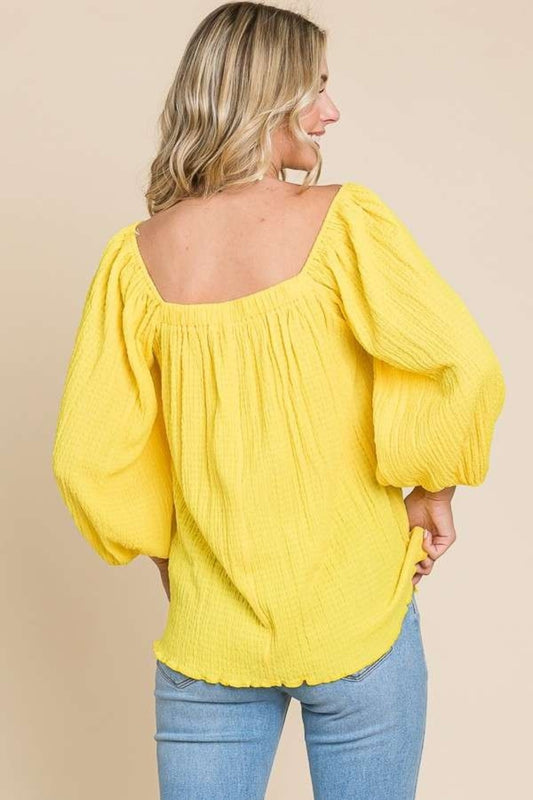 Culture Code Texture Square Neck Puff Sleeve Top Apparel/Tops Culture Code Ship from USA TikTok Tops Trendsi USPS Walmart Walmart Apparel Trendsi https://www.cyberehub.com