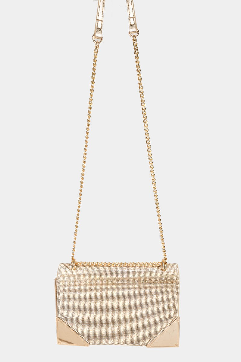 Fame Rhinestone Studded Rectangle Crossbody Bag G One Size Fame Accessories Ship from USA TikTok USA Trendsi https://www.cyberehub.com
