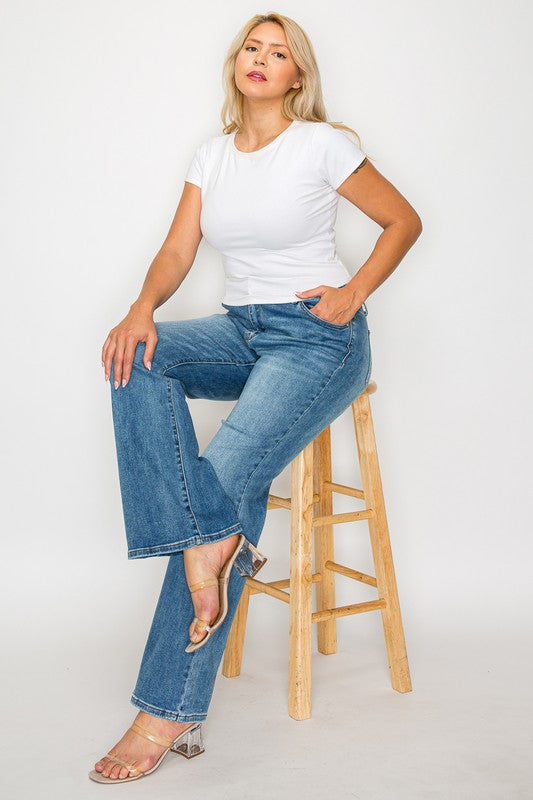 bytos Full Size Cat's Whiskers Mid Rise Bootcut Jeans Apparel Apparel bytos Ship from USA TikTok Trendsi Trendsi https://www.cyberehub.com
