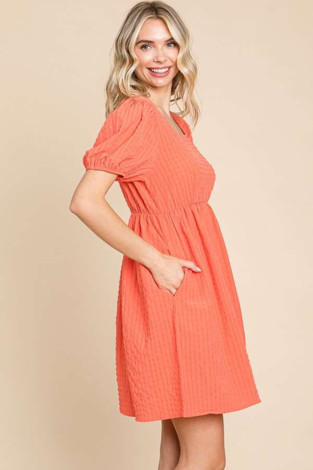 Culture Code Textured Square Neck Short Sleeve Dress Apparel/Dress Culture Code Dress Ship from USA TikTok Trendsi USPS Walmart Walmart Apparel Trendsi https://www.cyberehub.com