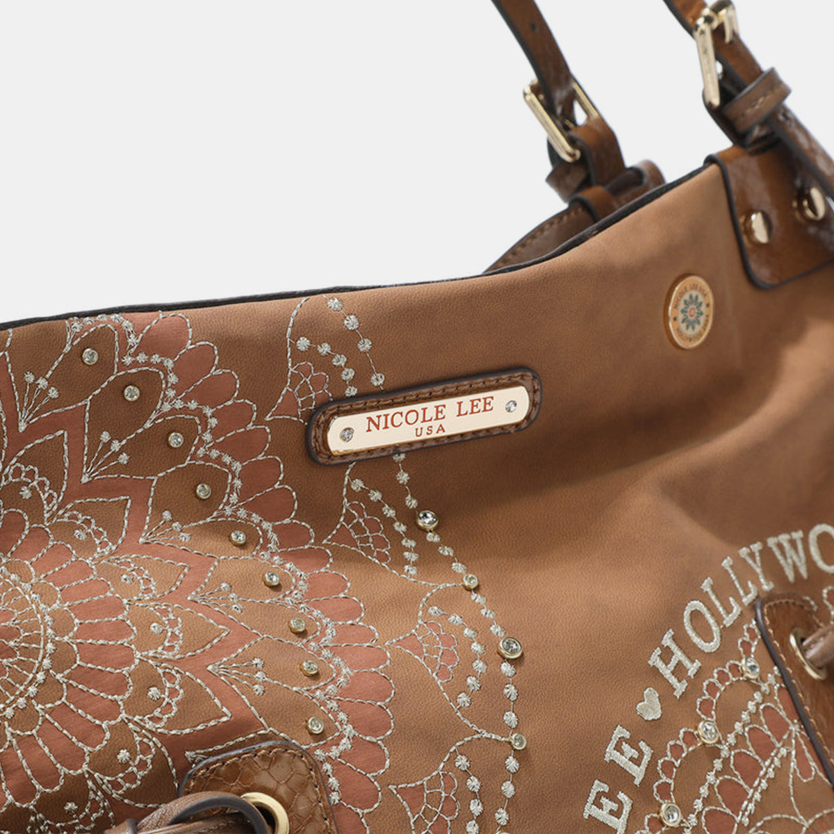 Nicole Lee USA Side Braided Tassel Inlaid Rhinestone Embroidery Hobo Bag Bag Bag Nicole Lee USA Ship from USA Women Trendsi https://www.cyberehub.com