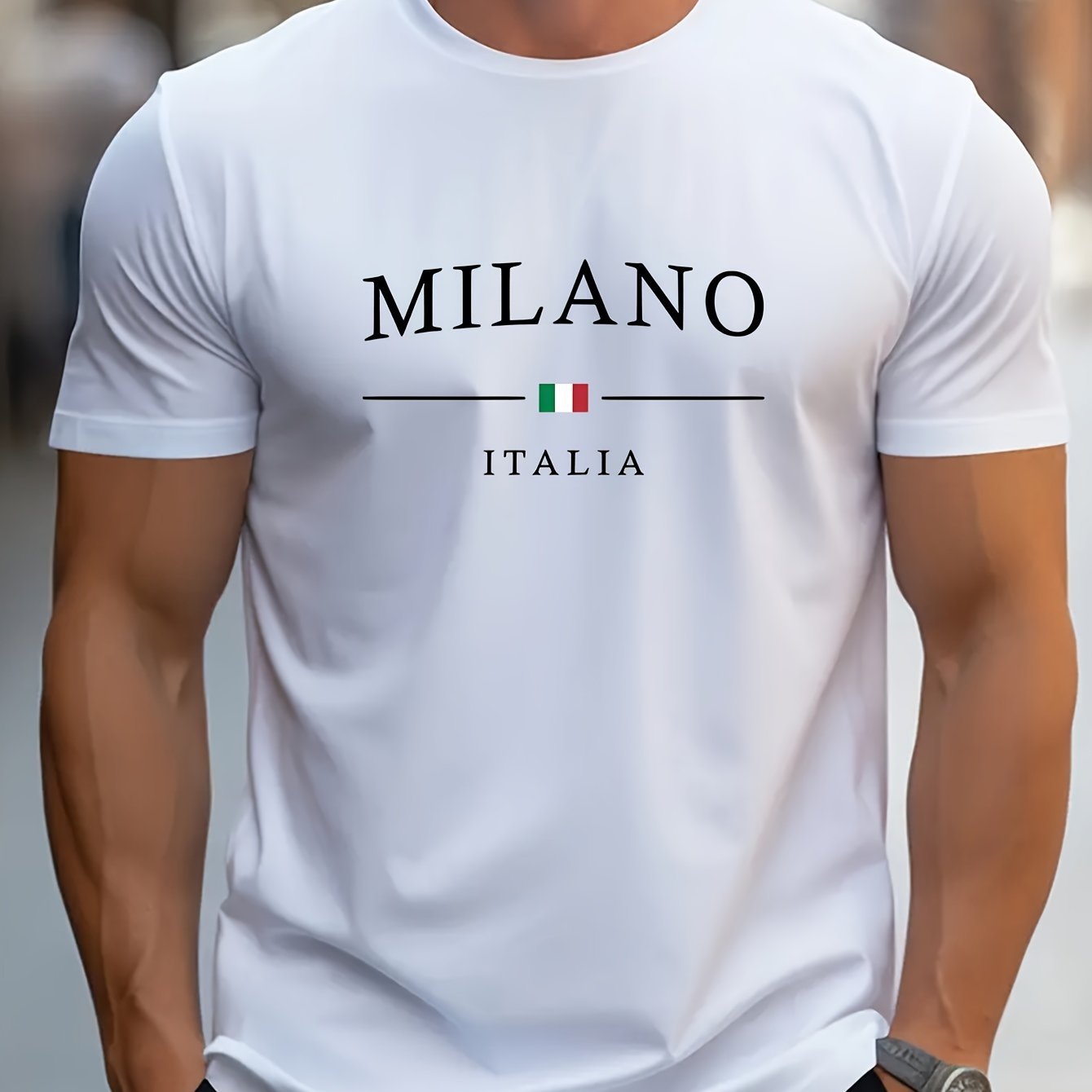 Milano Patterned Printed Men's T-shirt, Comfortable And Elastic Round Neck T-shirt, Perfect For Summer Outdoor Activities, Fashionable Streetwear, Men's Casual Tops White Apparel/Shirt/Graphic Shirt SNULLO https://www.cyberehub.com