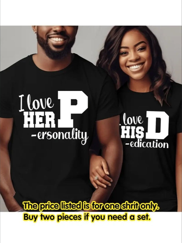 Love Valentine'S Day T-Shirt, Couple T-Shirt, Couple Christmas, Fashion Casual T-Shirt, Short-Sleeved T-Shirt Black Apparel/Shirt/Graphic Shirt SNULLO https://www.cyberehub.com