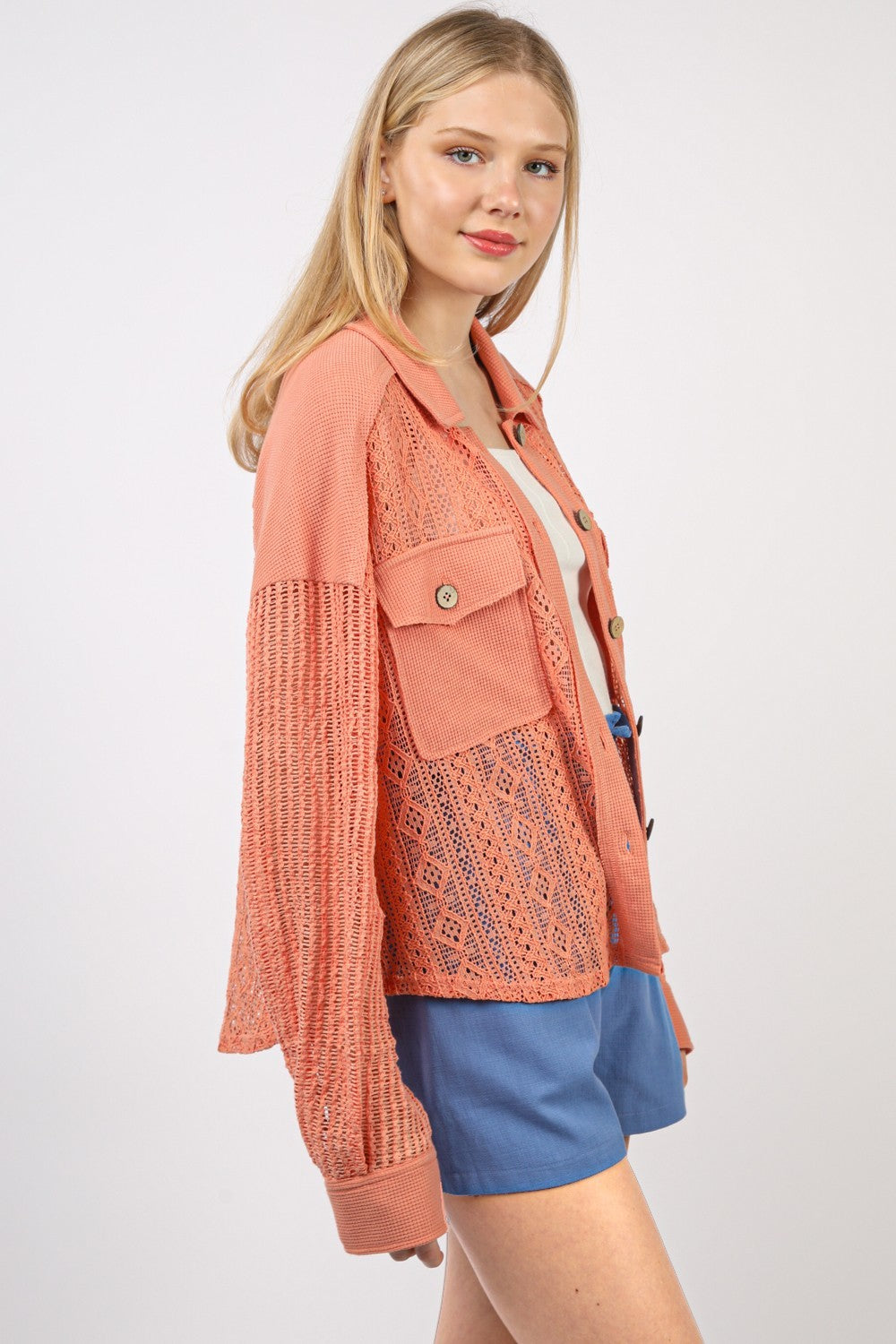 VERY J Button Up Long Sleeve Lace Shirt Tops/Jackets/Sweaters Clothing Tops Ship from USA TikTok Trendsi USPS VERY J Walmart Trendsi https://www.cyberehub.com