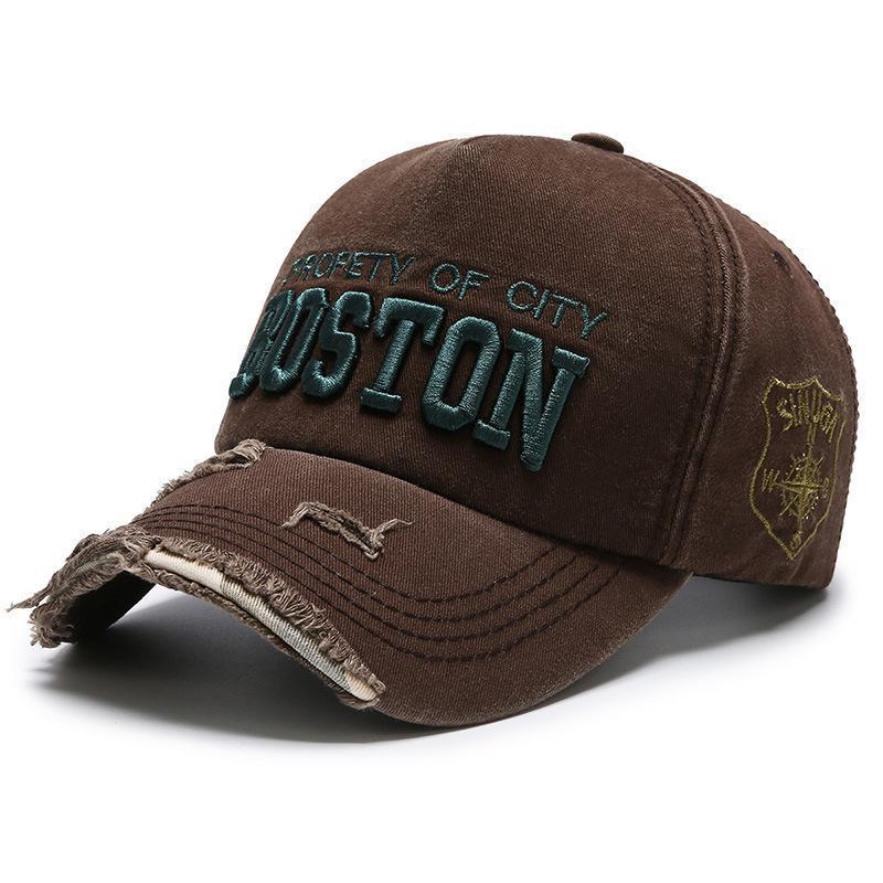 Women's Fashion Embroidered Ripped Cool Baseball Hat Brown Adjustable Apparel/Hat CJ Hat Ship From China CJ https://www.cyberehub.com