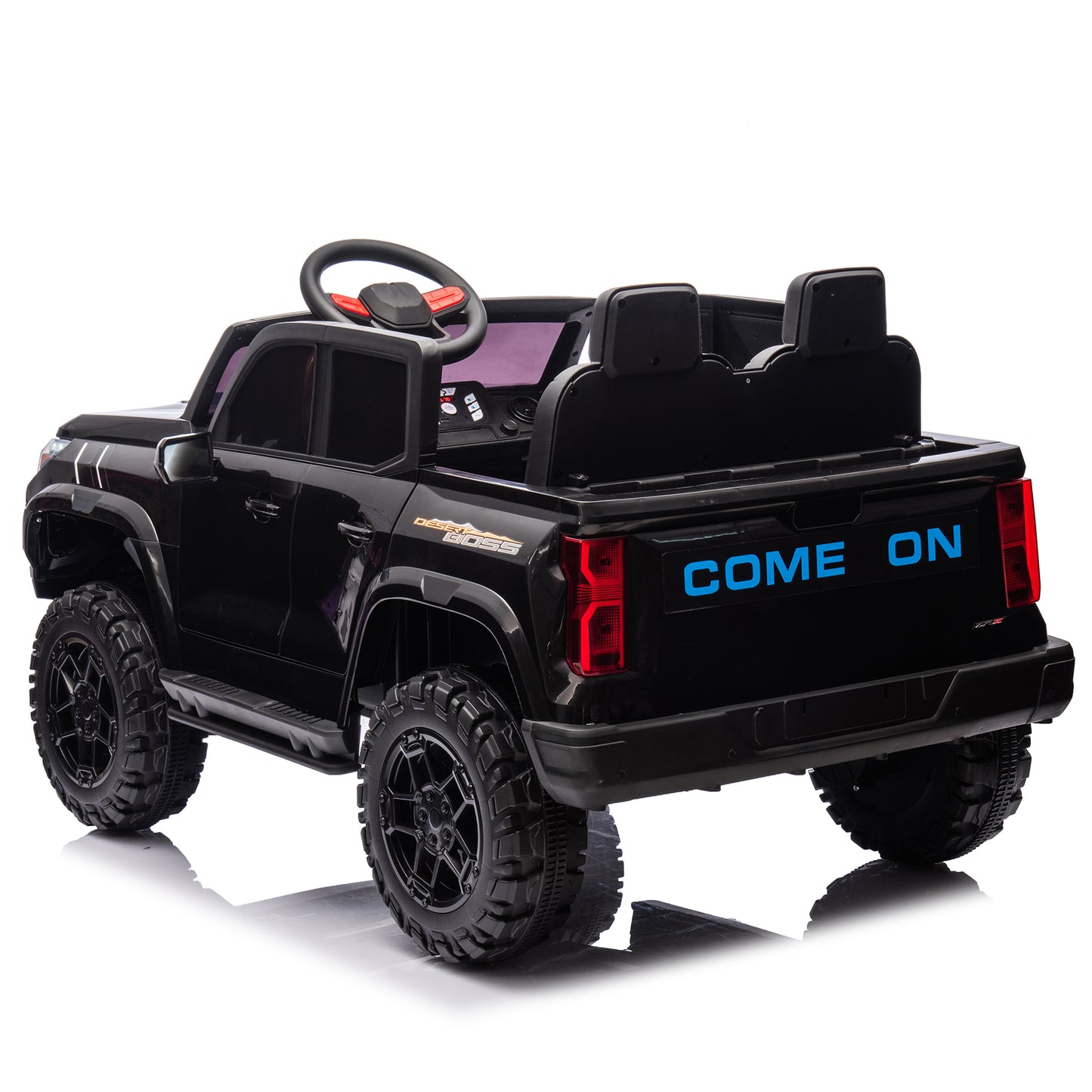 24V10A Two-seater Kids Ride On Electric Pickup, kids ride on toy W/parents remote control,4WD 800W motors,Two Safety belts,High Gate Safety Design,USB,Bluetooth, Speed 2.49-3.73MPH for kids aged 3+. Giga Kids Toys Giga https://www.cyberehub.com
