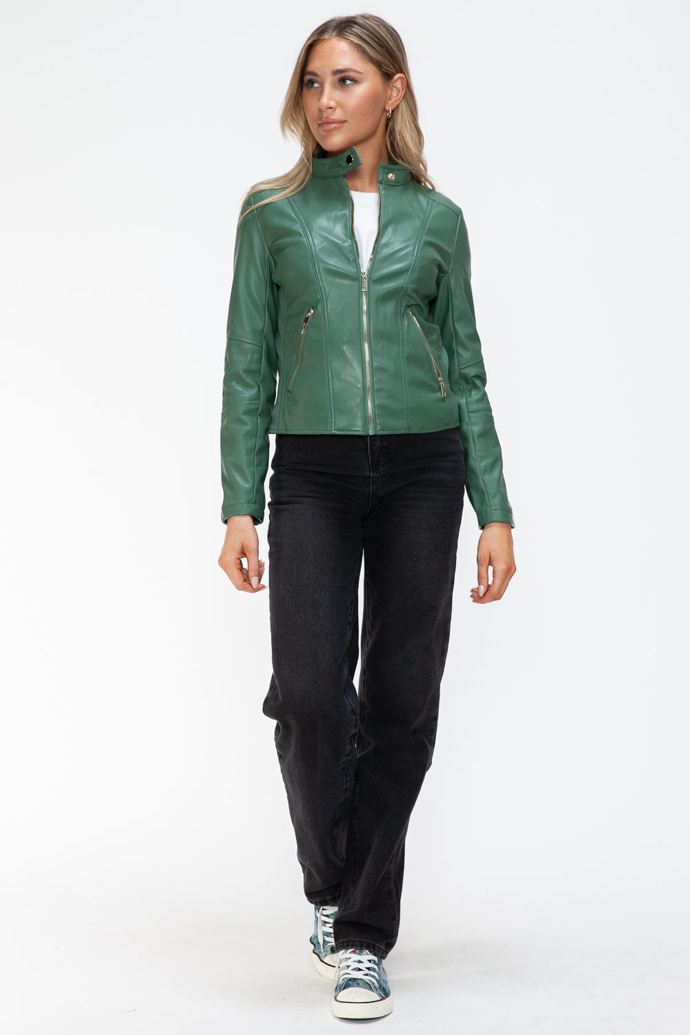 Snobbish Faux Leather Zip Up Drawstring Hooded Jacket Tops/Jackets/Sweaters Clothing Tops Ship from USA Snobbish TikTok Trendsi USPS Walmart Trendsi https://www.cyberehub.com