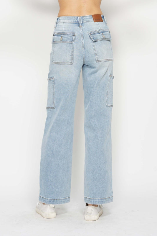 Judy Blue Full Size High Waist Straight Cargo Jeans Bottoms Bottoms Clothing Judy Blue Ship from USA Women Trendsi https://www.cyberehub.com