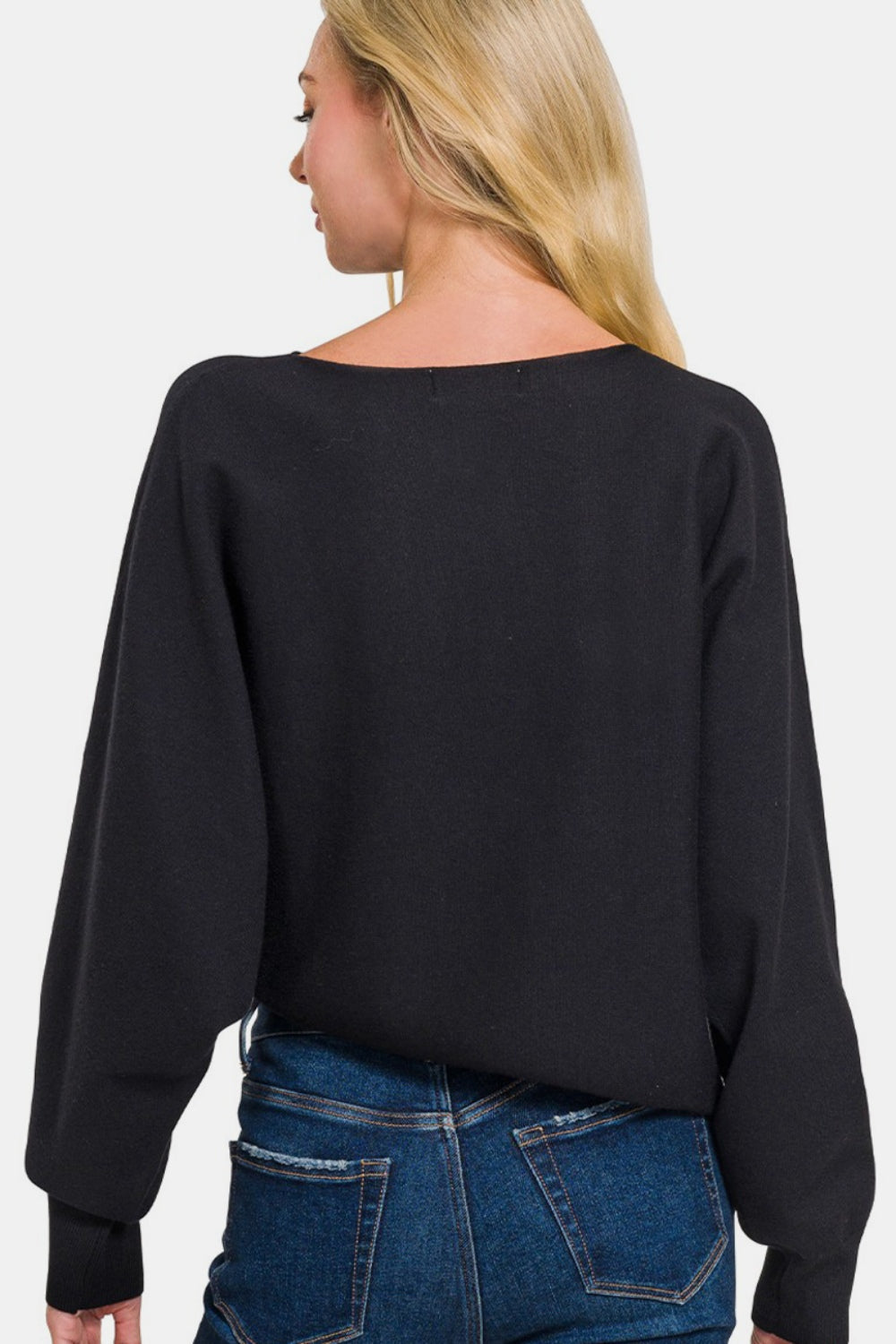 Zenana Asymmetric Hem Long Sleeve Sweater Shirt Apparel Clothing Tops price-change-job-active Ship from USA Shirts USA Women Zenana Trendsi https://www.cyberehub.com