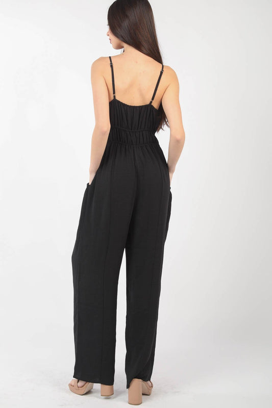 VERY J Pintuck Detail Woven Sleeveless Jumpsuit Apparel/Tops Ship from USA TikTok Tops Trendsi USPS VERY J Walmart Walmart Apparel Trendsi https://www.cyberehub.com