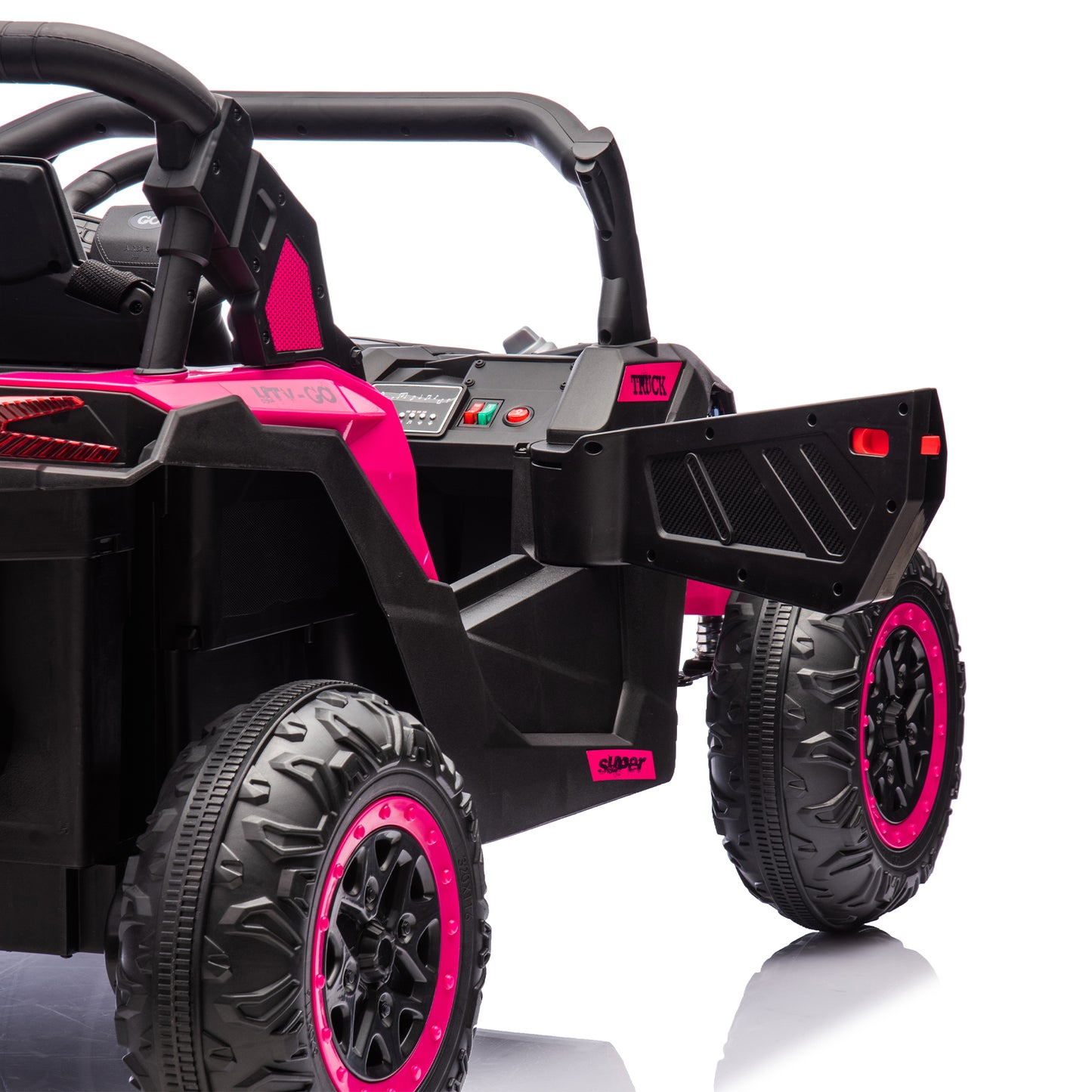 24V Two-Seater Kids Ride On UTV W/Parents Remote Control,Four-Wheel Suspension,Slow Start,Large wheel design,Anti-collision bar,Storage space,Music,USB,Bluetooth,Volume control,LED lights for Kids 3+. Giga Kids Toys Giga https://www.cyberehub.com