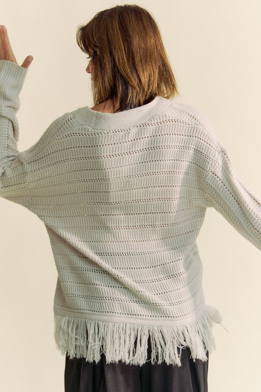 Davi & Dani Fringe V-Neck Button Up Long Sleeve Cardigan Apparel Davi & Dani Featured Ship from USA Tiktok Trendsi USA USPS Walmart Trendsi https://www.cyberehub.com