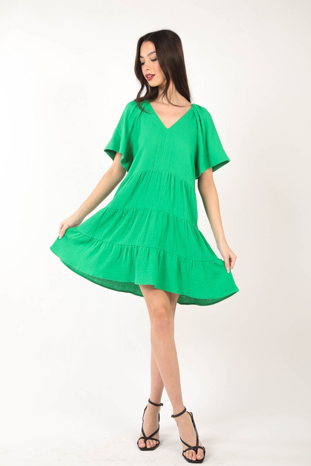 VERY J Texture V-Neck Ruffled Tiered Dress Apparel/Dress Dress Memorial Day Sale Ship from USA TikTok Trendsi USPS VERY J Walmart Walmart Apparel Trendsi https://www.cyberehub.com
