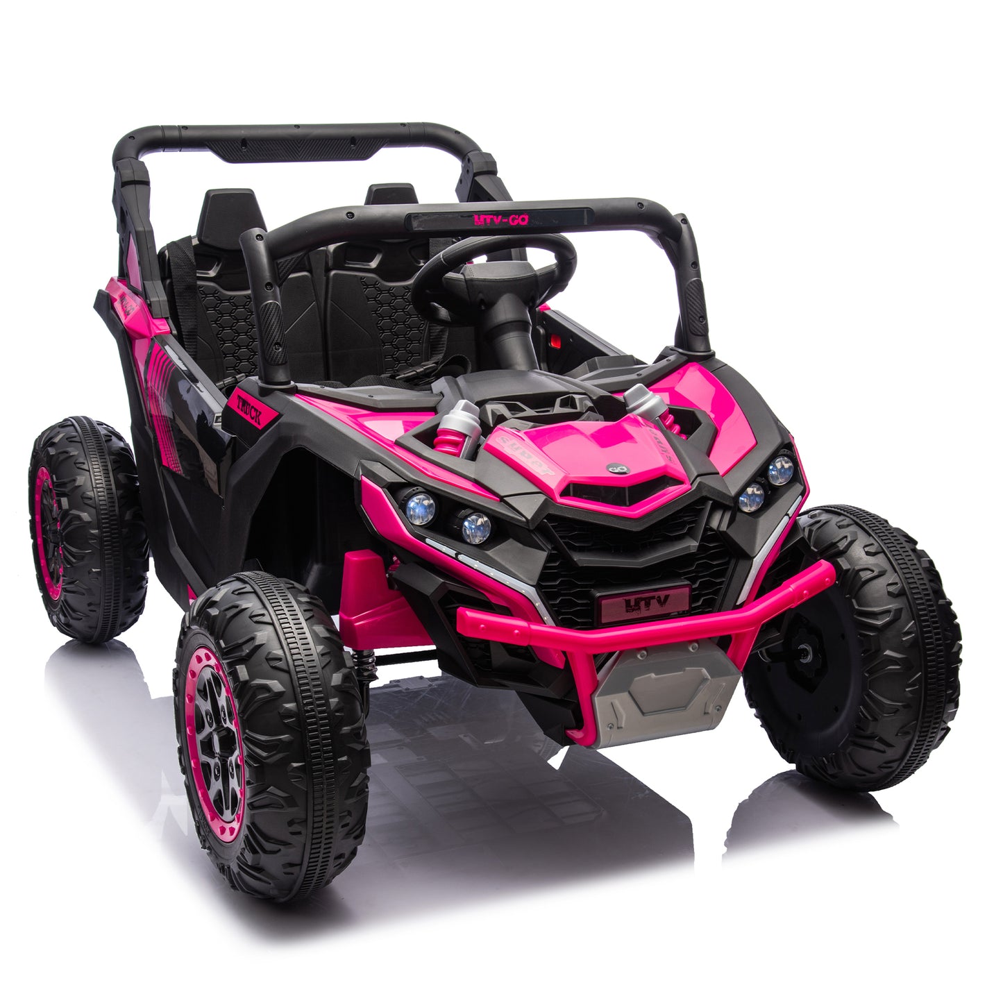 24V Two-Seater Kids Ride On UTV W/Parents Remote Control,Four-Wheel Suspension,Slow Start,Large wheel design,Anti-collision bar,Storage space,Music,USB,Bluetooth,Volume control,LED lights for Kids 3+. Giga Kids Toys Giga https://www.cyberehub.com