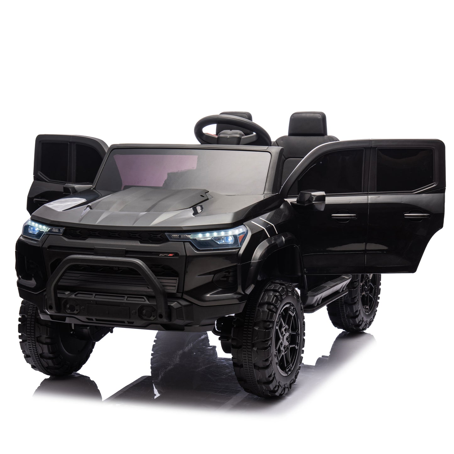 24V10A Two-seater Kids Ride On Electric Pickup, kids ride on toy W/parents remote control,4WD 800W motors,Two Safety belts,High Gate Safety Design,USB,Bluetooth, Speed 2.49-3.73MPH for kids aged 3+. Giga Kids Toys Giga https://www.cyberehub.com