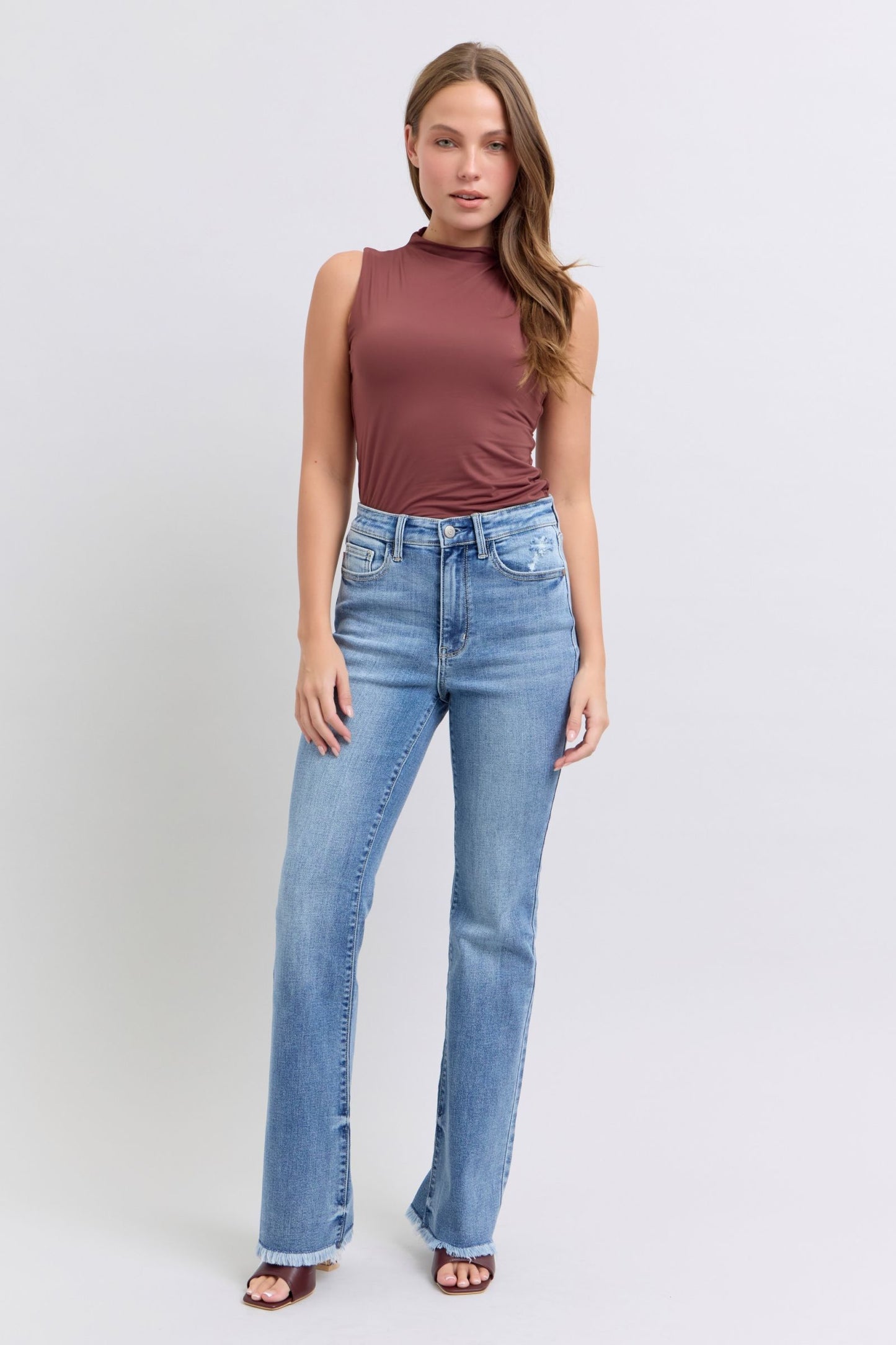 Judy Blue Full Size Raw Hem High Rise Bootcut Jeans Apparel Apparel Judy Blue Ship from USA TikTok Trendsi Trendsi https://www.cyberehub.com