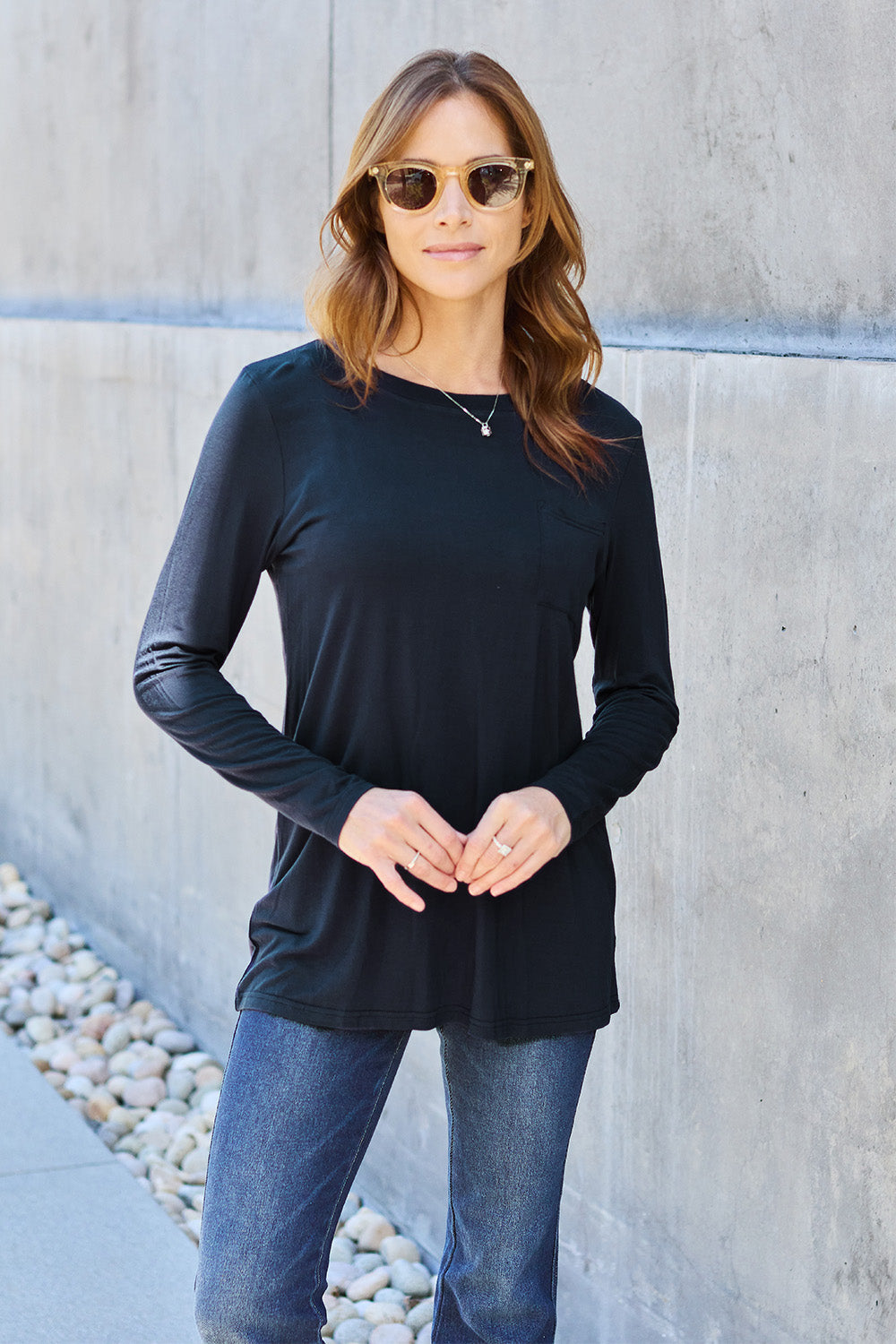 Basic Bae Full Size Round Neck Long Sleeve Top Black Apparel/Tops Basic Bae Ship from USA TikTok Tops Trendsi USPS Walmart Walmart Apparel Trendsi https://www.cyberehub.com