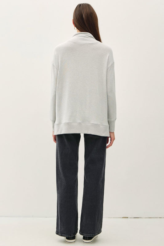 Be Cool Side Slit Mock Neck Long Sleeve Tunic Top Apparel/Tops BE COOL Ship from USA TikTok Tops Trendsi USPS Walmart Walmart Apparel Trendsi https://www.cyberehub.com