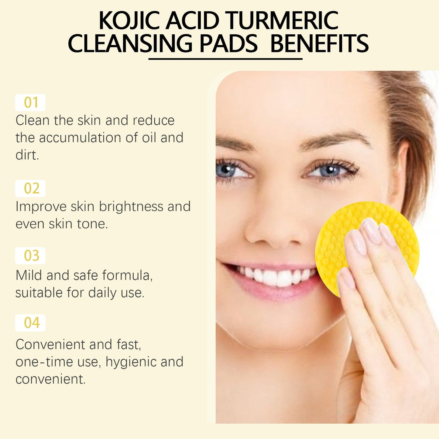 Hoygi Turmeric Acid Cleansing Pad Facial Skin Pore Cleansing, Makeup Remover Gentle Exfoliating Cleansing Pad Health & Beauty Health & Beauty Under 10 UniversalMaax https://www.cyberehub.com