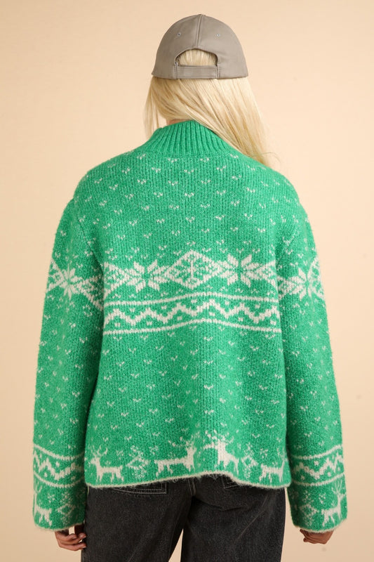 VERY J Christmas Element Mock Neck Long Sleeve Sweater Tops/Jackets/Sweaters Clothing Tops Ship from USA TikTok Trendsi USPS VERY J Walmart Trendsi https://www.cyberehub.com