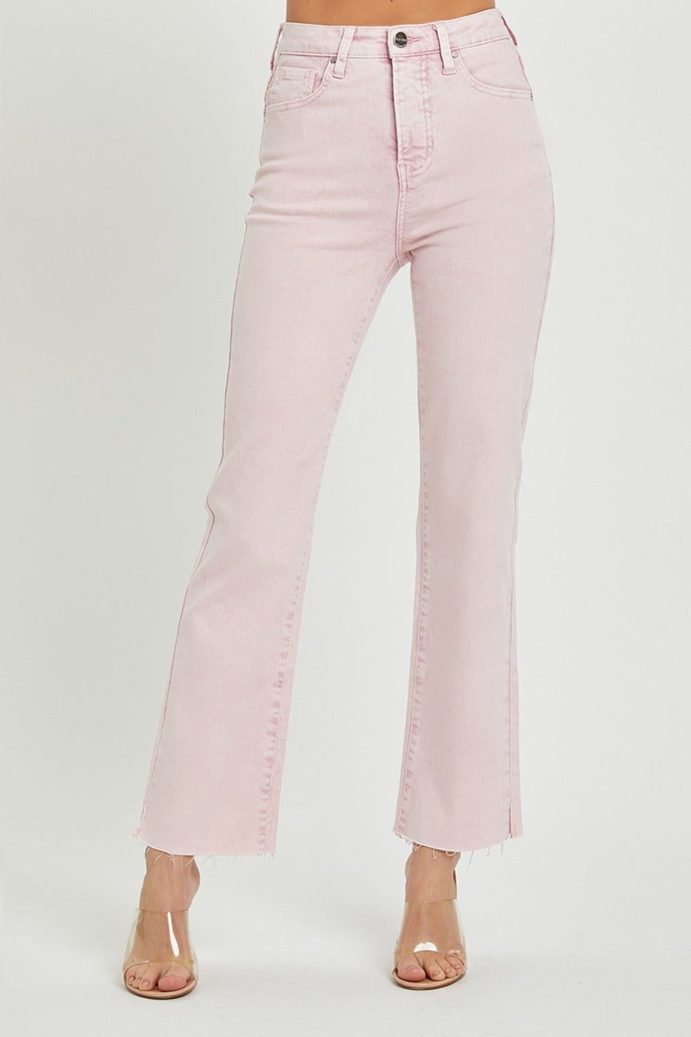 RISEN Full Size High Rise Tummy Control Straight Jeans Acid Pink Bottoms Bottoms Clothing Pants RISEN Ship from USA Women Trendsi https://www.cyberehub.com