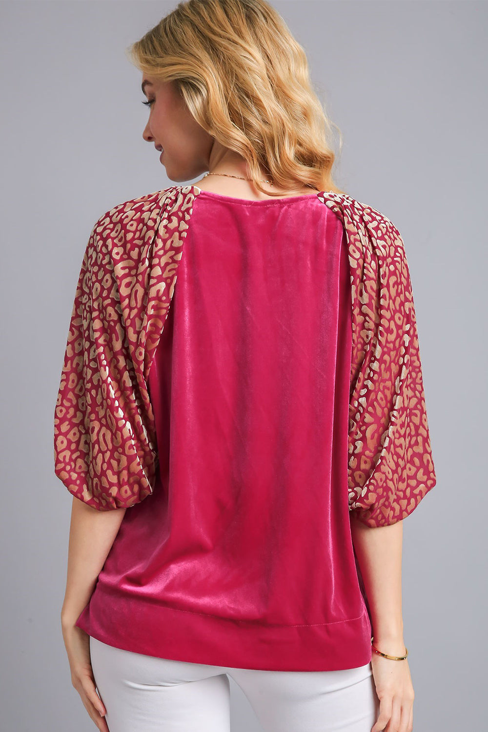 Umgee Round Neck Leopard Balloon Sleeve Velvet Top Apparel Apparel Ship from USA TikTok Trendsi Umgee USA Trendsi https://www.cyberehub.com