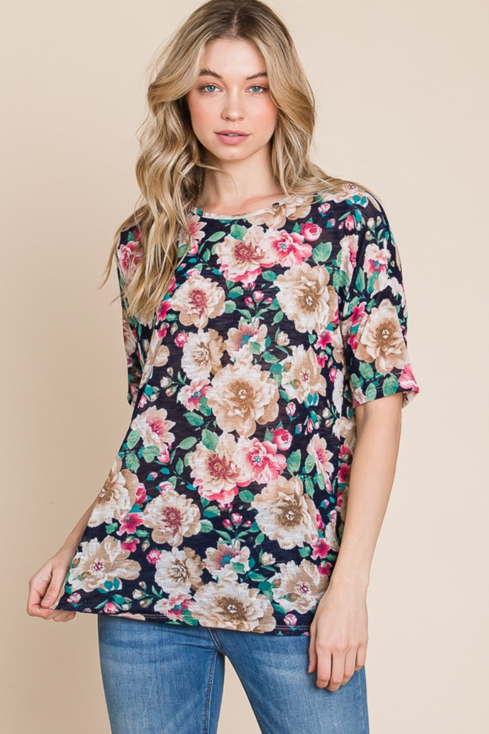 BOMBOM Floral Round Neck T-Shirt Apparel/Tops BOMBOM Memorial Day Sale Ship from USA TikTok Tops Trendsi USPS Walmart Walmart Apparel Trendsi https://www.cyberehub.com